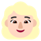 Woman- Light Skin Tone- Blond Hair emoji on Microsoft